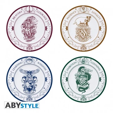 Harry Potter - Roxfort házak 4 darabos porcelán tányér szett
