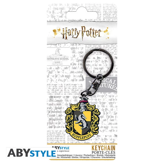 Harry Potter – Hugrabug címeres fém kulcstartó