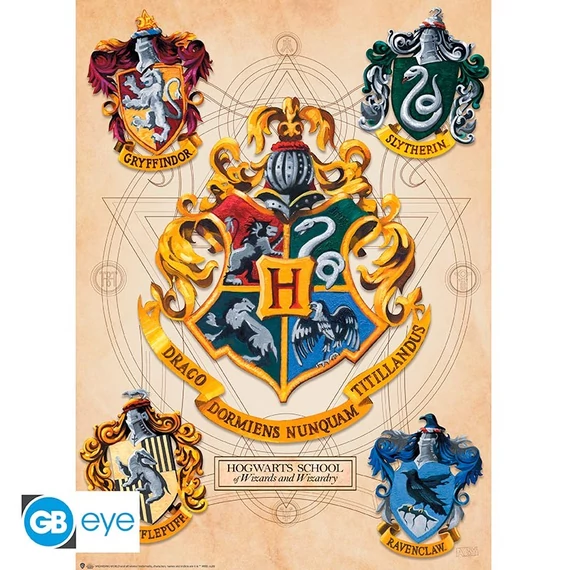 Harry Potter - Tekergők Térképe és Roxfort címer Chibi poszter készlet (52x38 cm)