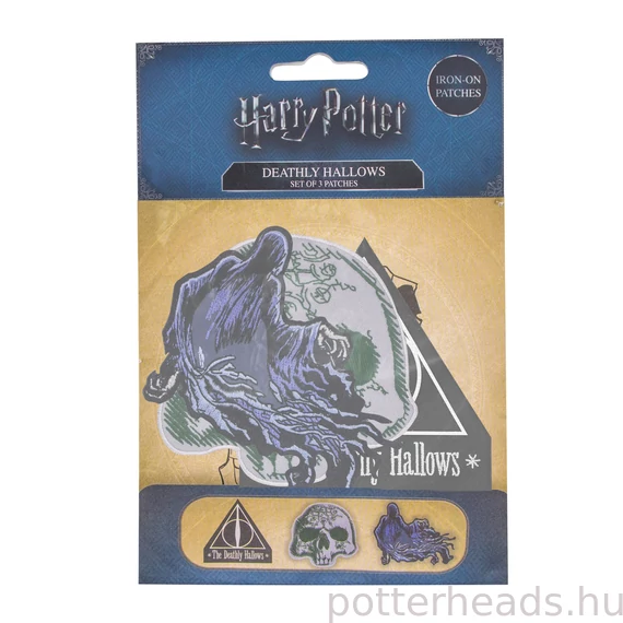 Harry Potter Halál ereklyéi (Deathly Hallows) Deluxe felvarrók, 3 darabos szett