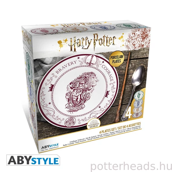 Harry Potter - Roxfort házak 4 darabos porcelán tányér szett