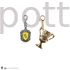 Harry Potter - Hufflepuff (Hugrabug) charm medál szett (2 darabos)